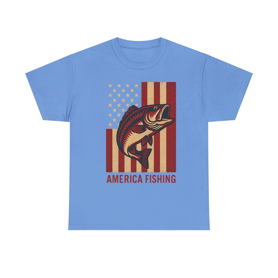 America Fishing Flag Unisex Tee - Patriot Angler Shirt - Get Tight Gear