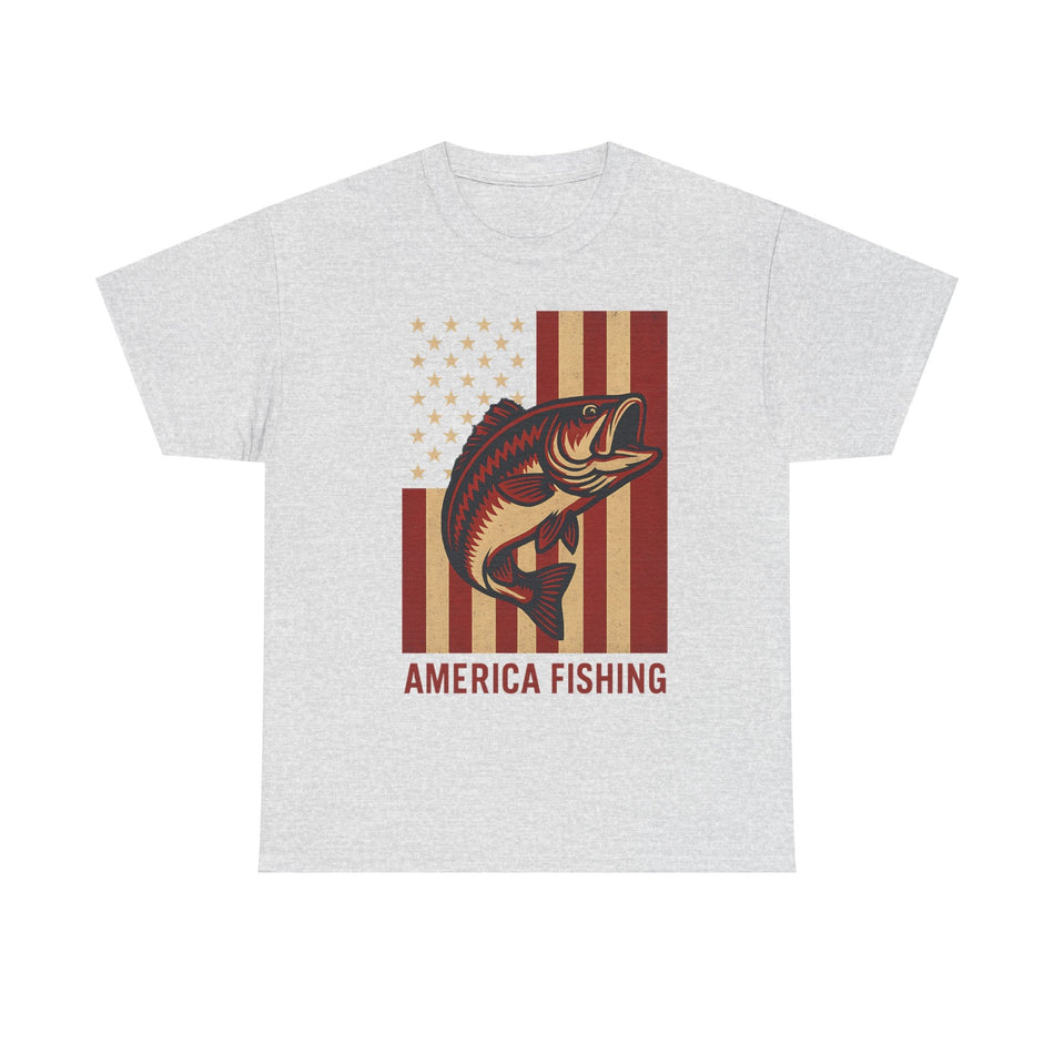 America Fishing Flag Unisex Tee - Patriot Angler Shirt - Get Tight Gear