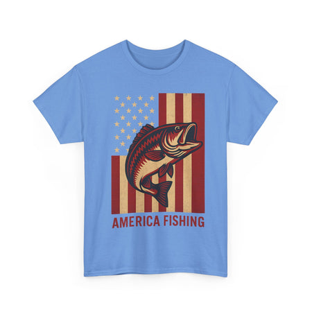 America Fishing Flag Unisex Tee - Patriot Angler Shirt - Get Tight Gear