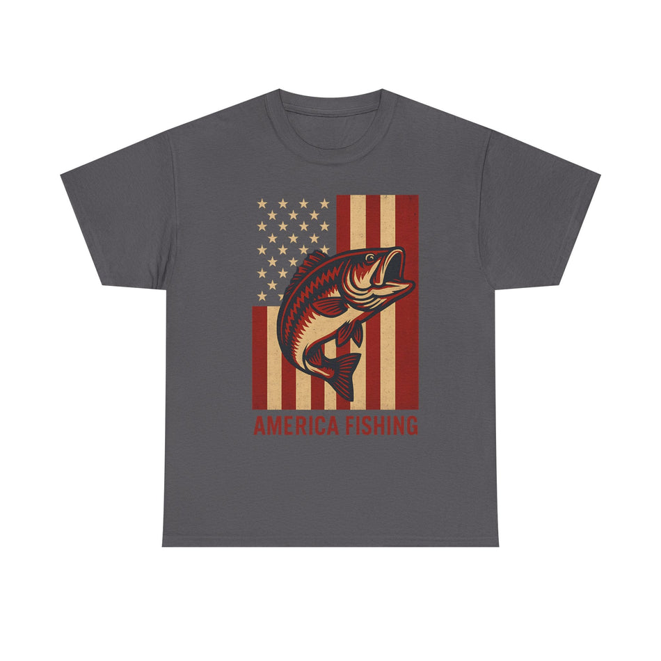 America Fishing Flag Unisex Tee - Patriot Angler Shirt - Get Tight Gear