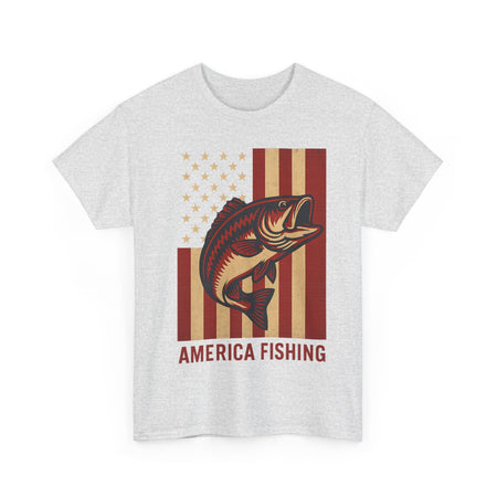 America Fishing Flag Unisex Tee - Patriot Angler Shirt - Get Tight Gear