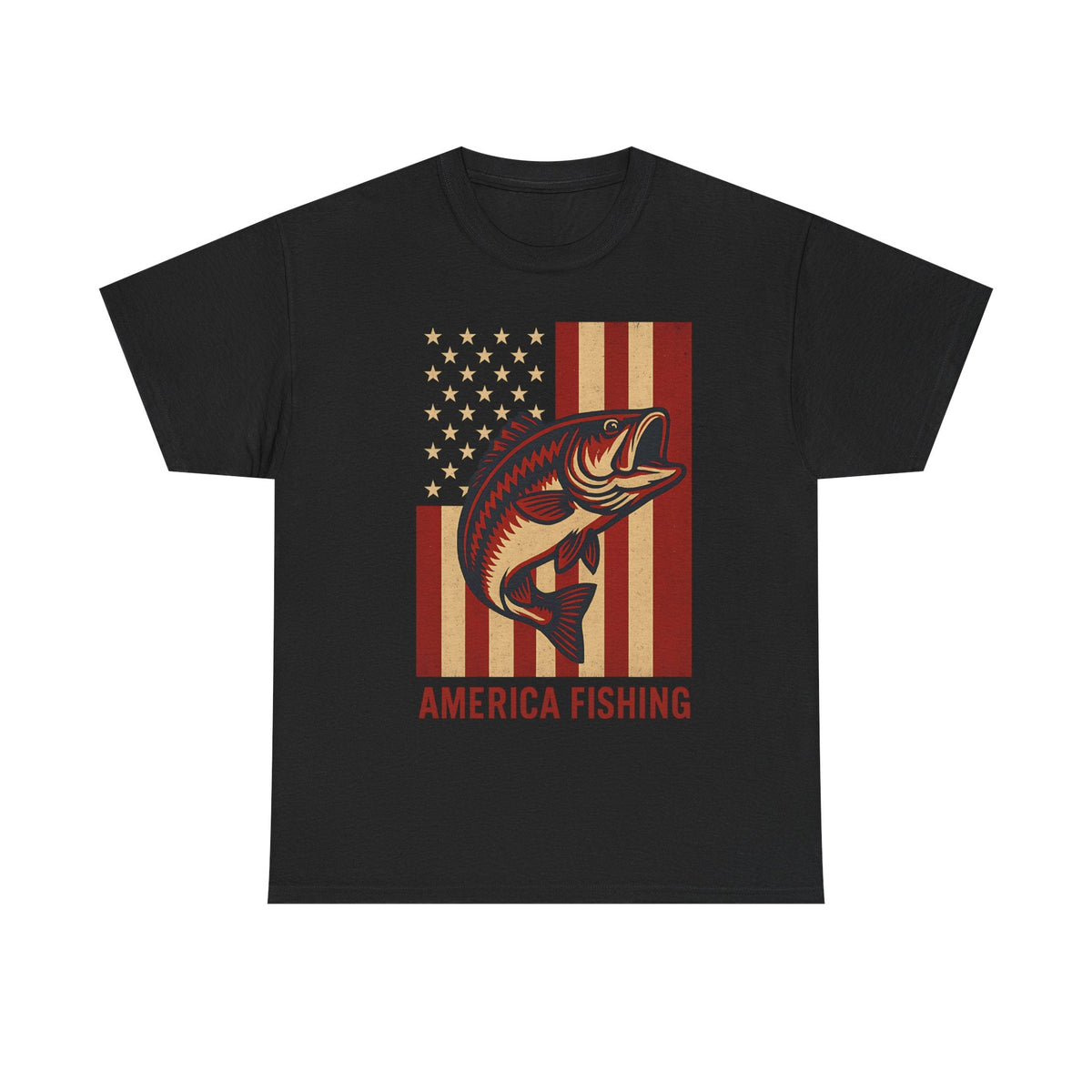 America Fishing Flag Unisex Tee - Patriot Angler Shirt - Get Tight Gear