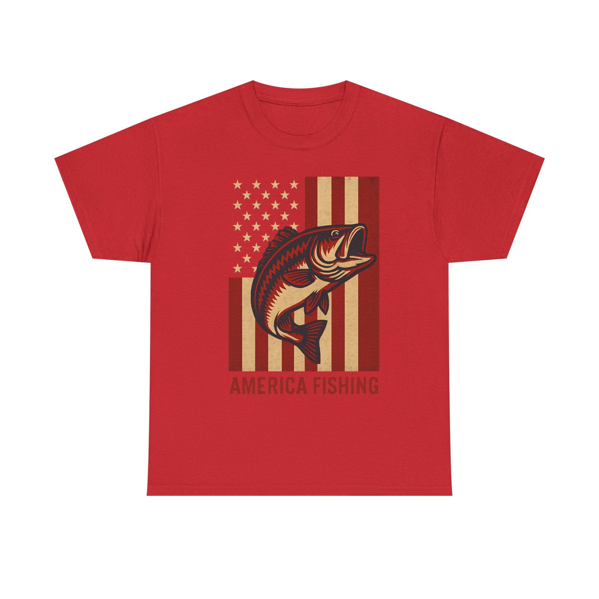 America Fishing Flag Unisex Tee - Patriot Angler Shirt - Get Tight Gear