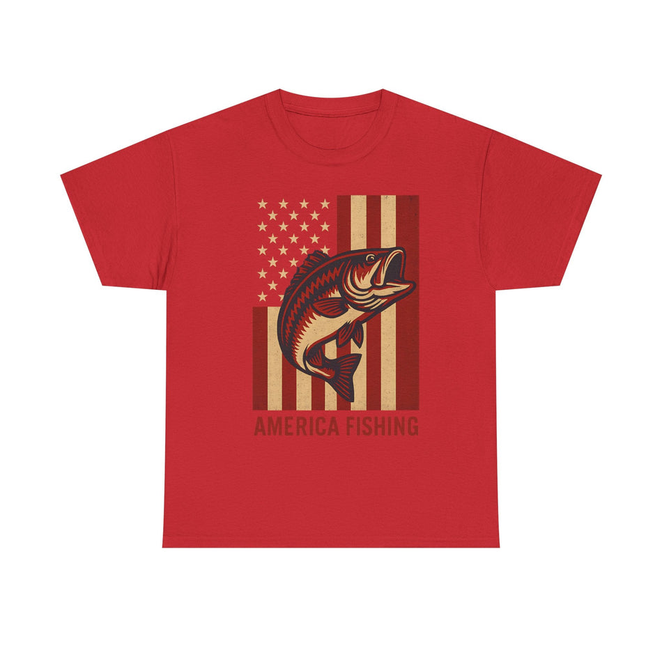 America Fishing Flag Unisex Tee - Patriot Angler Shirt - Get Tight Gear