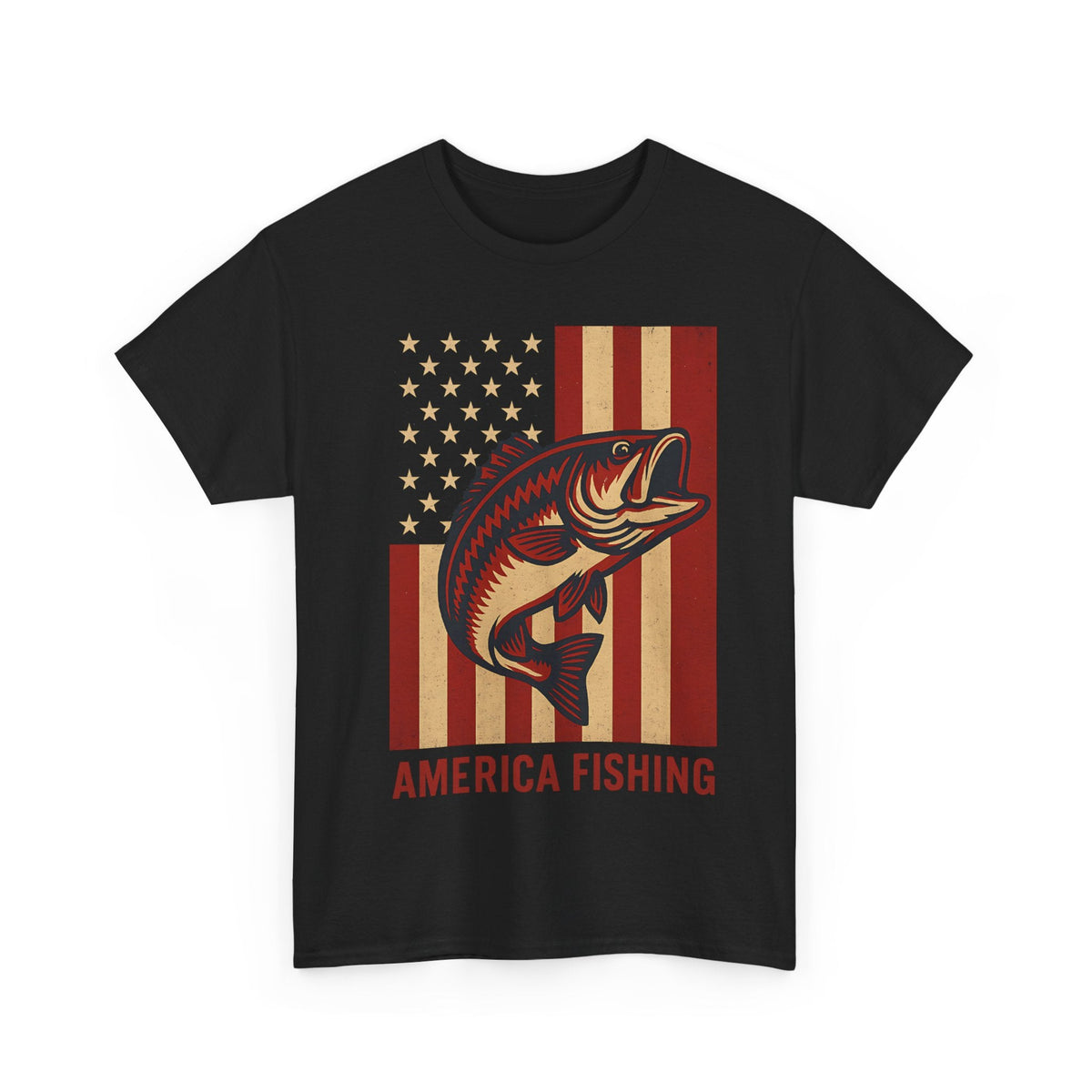 America Fishing Flag Unisex Tee - Patriot Angler Shirt - Get Tight Gear