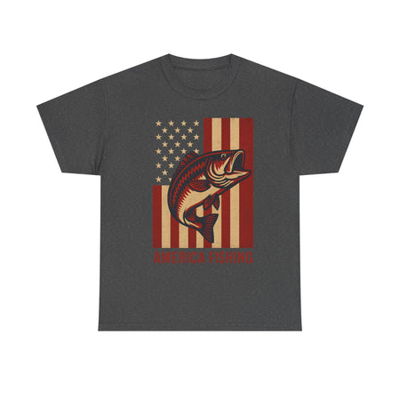 America Fishing Flag Unisex Tee - Patriot Angler Shirt - Get Tight Gear