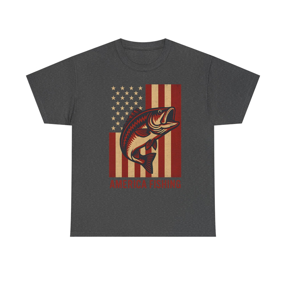 America Fishing Flag Unisex Tee - Patriot Angler Shirt - Get Tight Gear