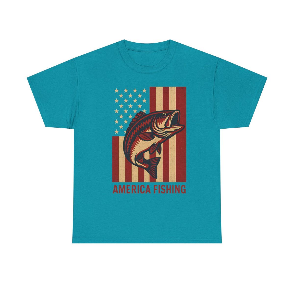 America Fishing Flag Unisex Tee - Patriot Angler Shirt - Get Tight Gear