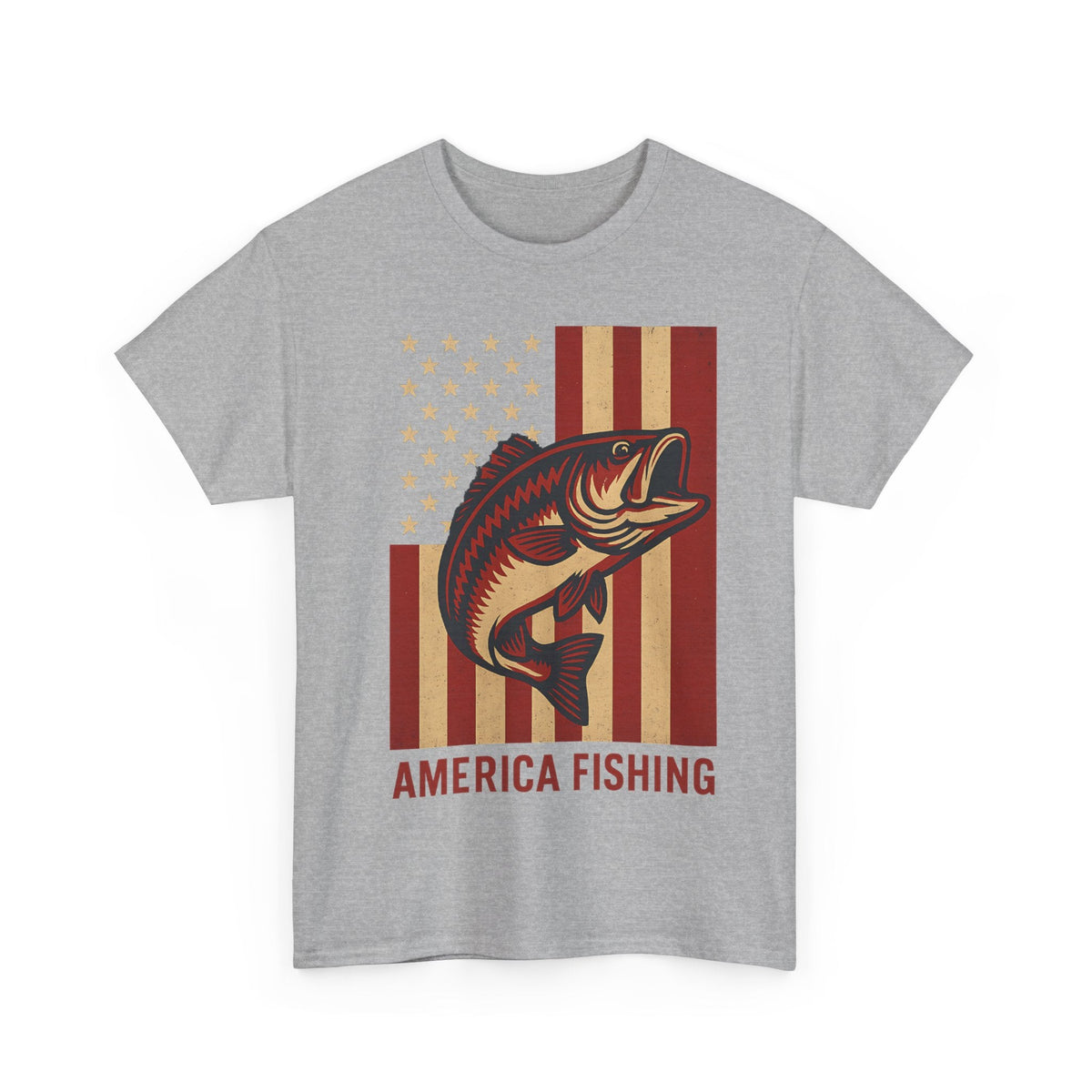 America Fishing Flag Unisex Tee - Patriot Angler Shirt - Get Tight Gear