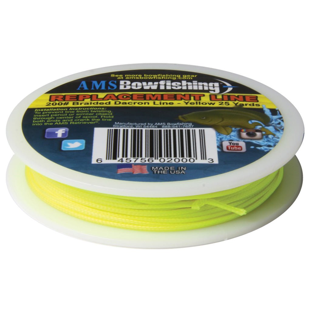 AMS Retriever Bowfishing Line Yellow 200 lb. 25 yds. - Get Tight Gear