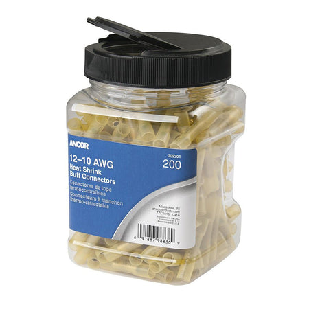 Ancor 12 - 10 AWG Heat Shrink Butt Connector - 200 - Pieces - Jar - Get Tight Gear