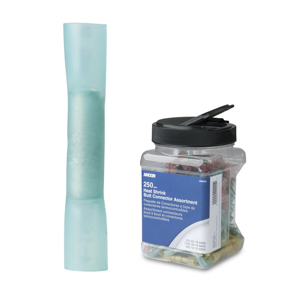 Ancor 16 - 14 AWG Heat Shrink Butt Connector - 250 - Pieces - Jar - Get Tight Gear