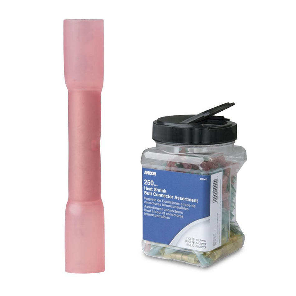 Ancor 22 - 18 AWG Heat Shrink Butt Connector - 250 - Pieces - Jar - Get Tight Gear