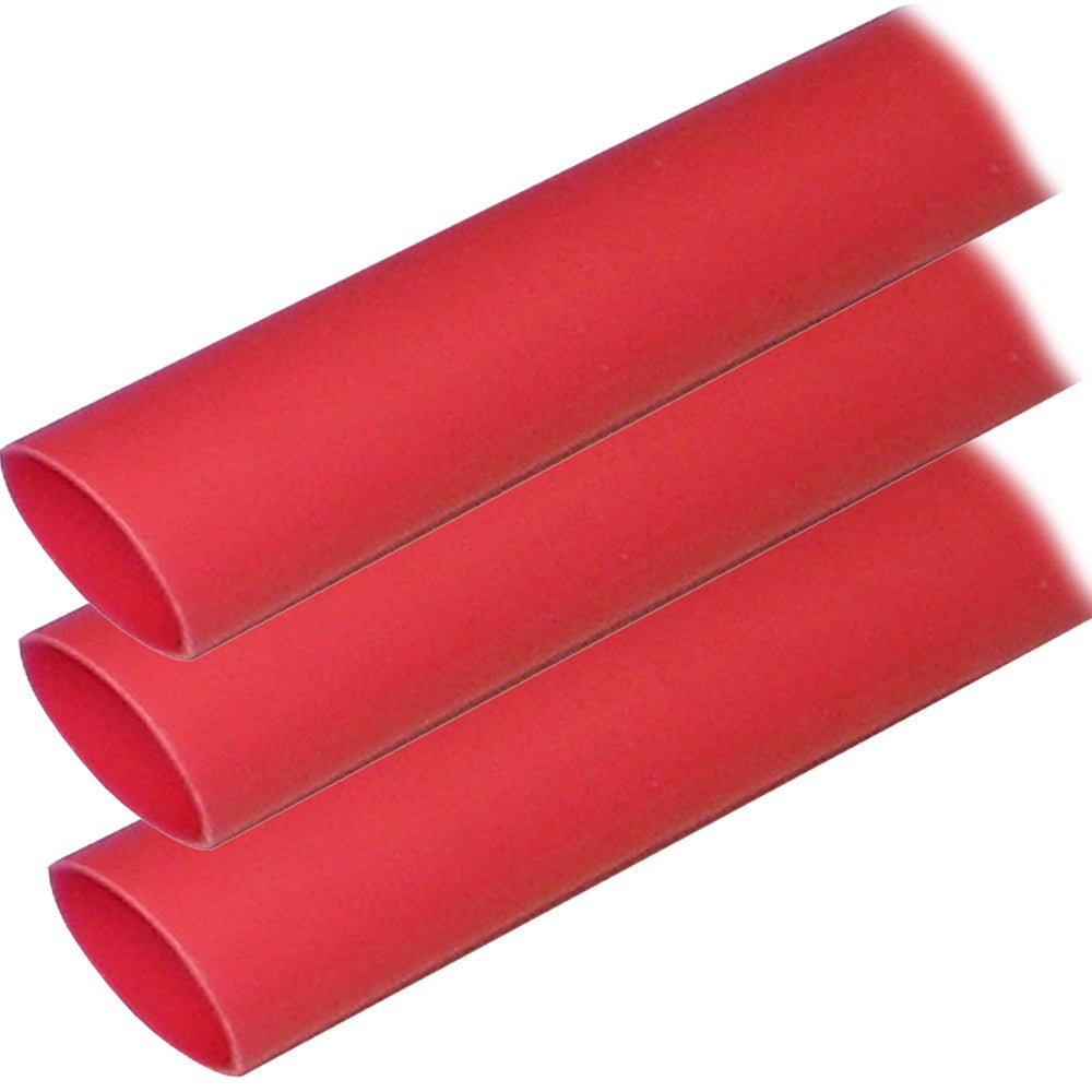 Ancor Adhesive Lined Heat Shrink Tubing (ALT) - 1" x 12" - 3 - Pack - Red - Get Tight Gear