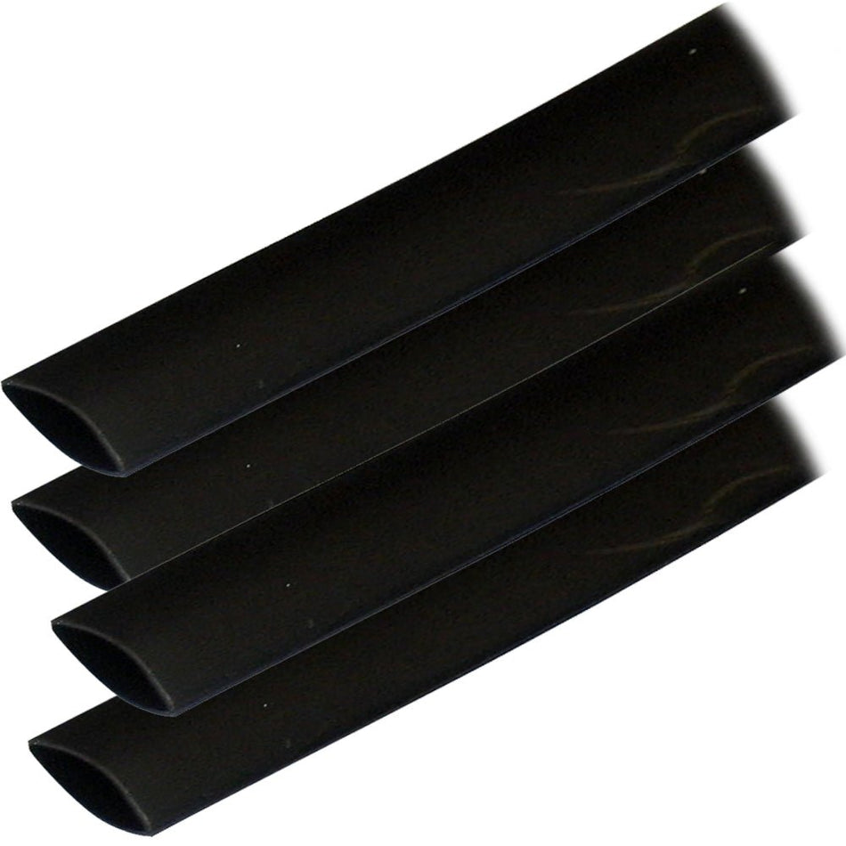 Ancor Adhesive Lined Heat Shrink Tubing (ALT) - 3/4" x 12" - 4 - Pack - Black - Get Tight Gear