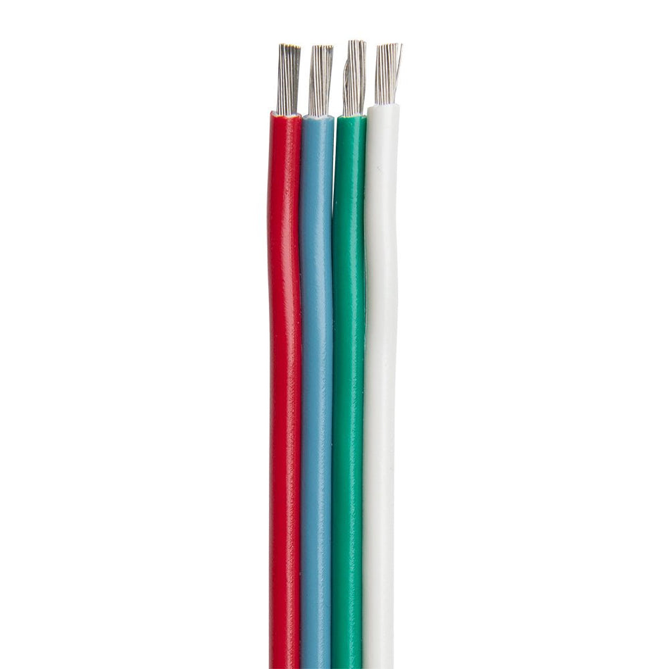 Ancor Flat Ribbon Bonded RGB Cable 16/4 AWG - Red, Light Blue, Green & White - 1000' - Get Tight Gear