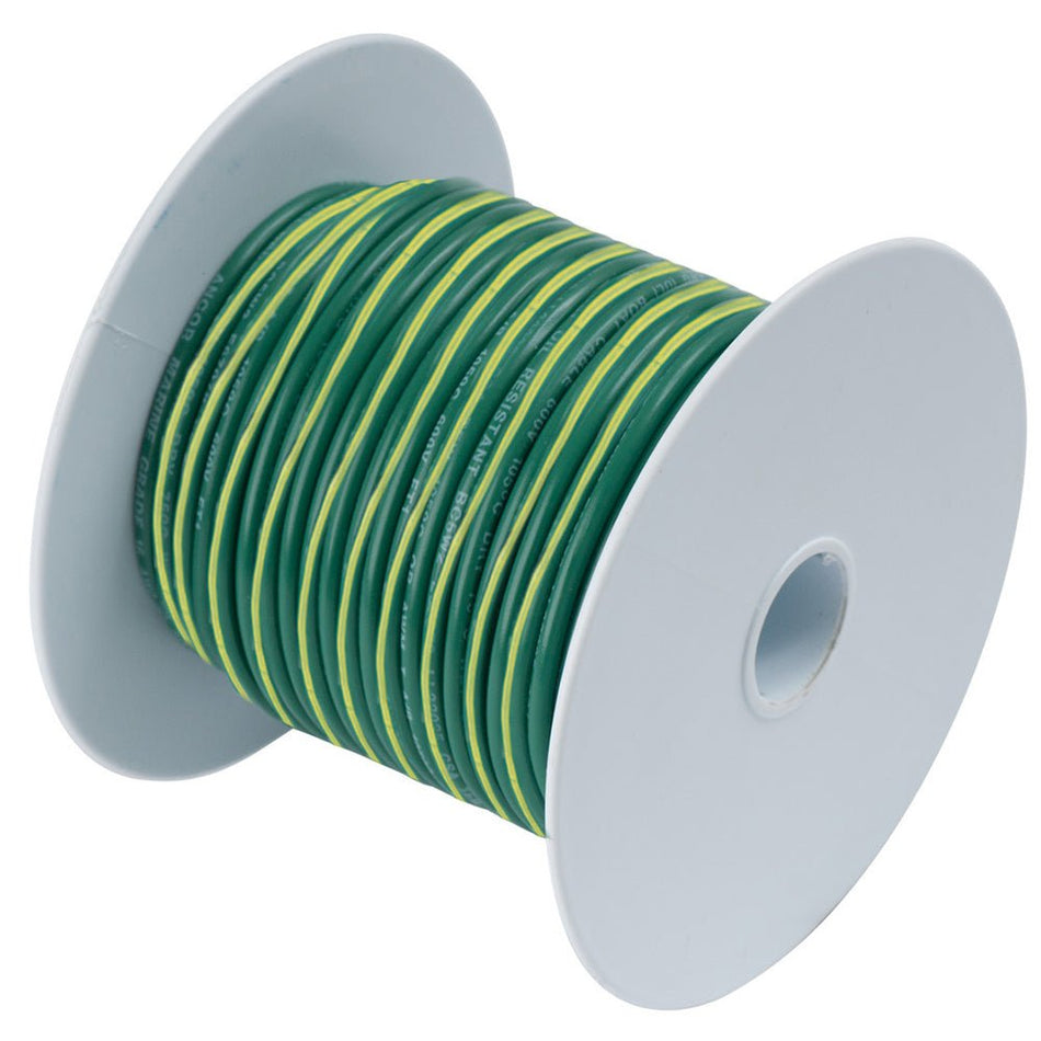 Ancor Green w/Yellow Stripe 10 AWG Tinned Copper Wire - 25' - Get Tight Gear