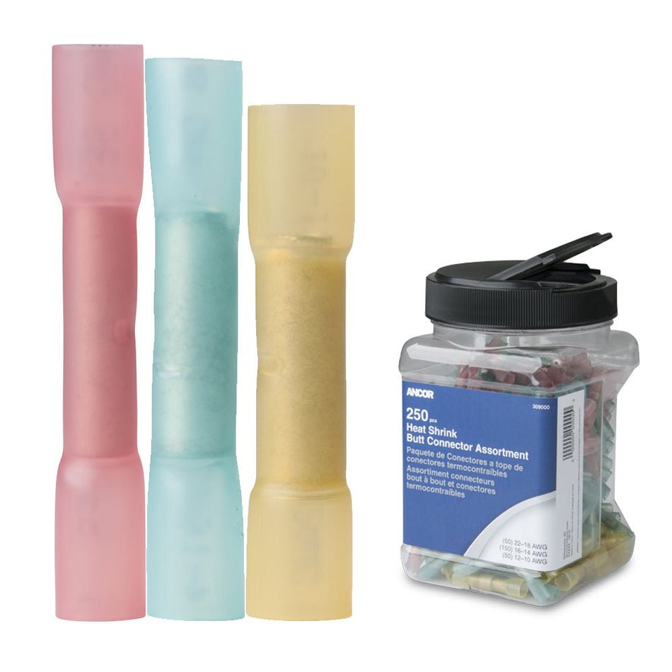 Ancor Heat Shrink Butt Connector Multi - Pack - 250 - Piece - Jar - Get Tight Gear