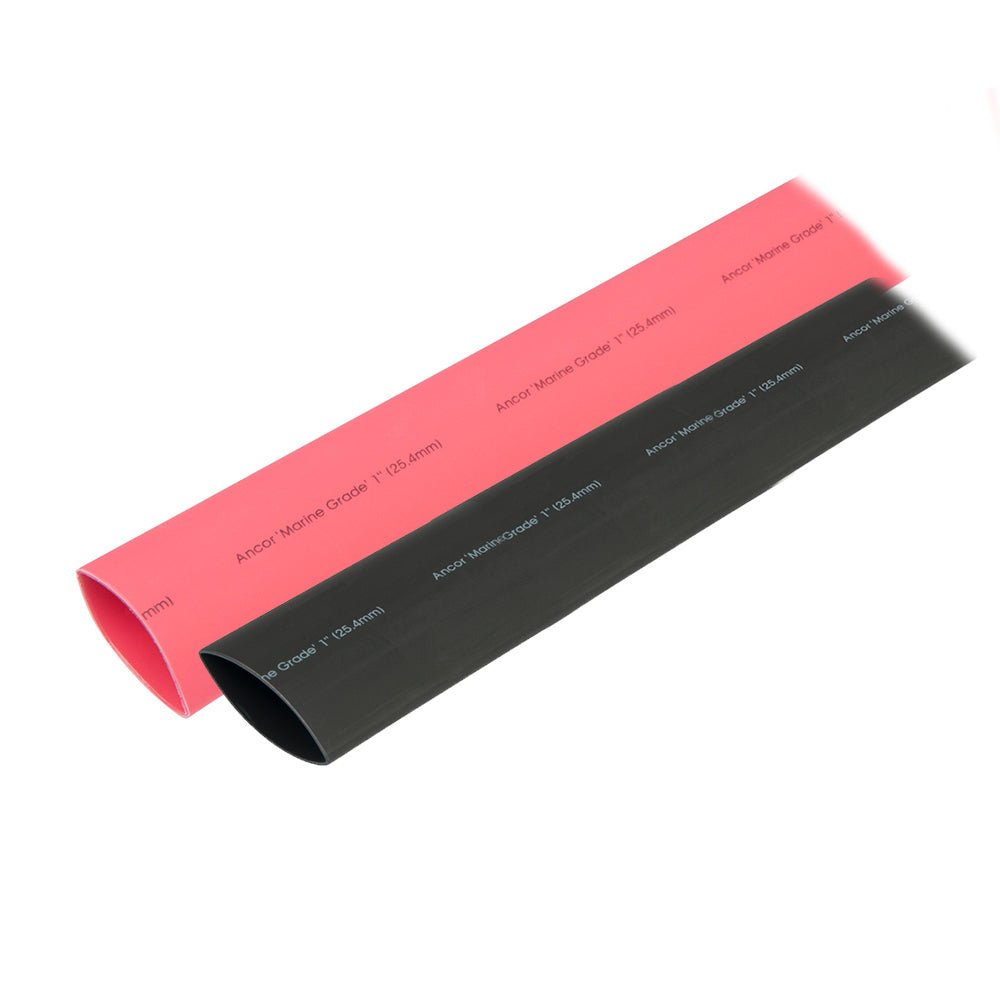 Ancor Heat Shrink Tubing 1" x 3" - Black & Red Combo - Get Tight Gear
