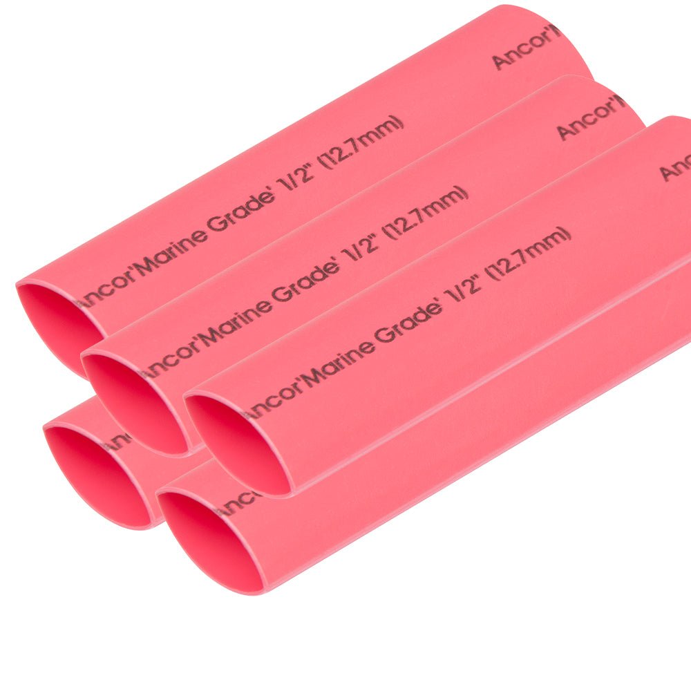 Ancor Heat Shrink Tubing 1/2" x 6" - Red - 5 Pieces - Get Tight Gear