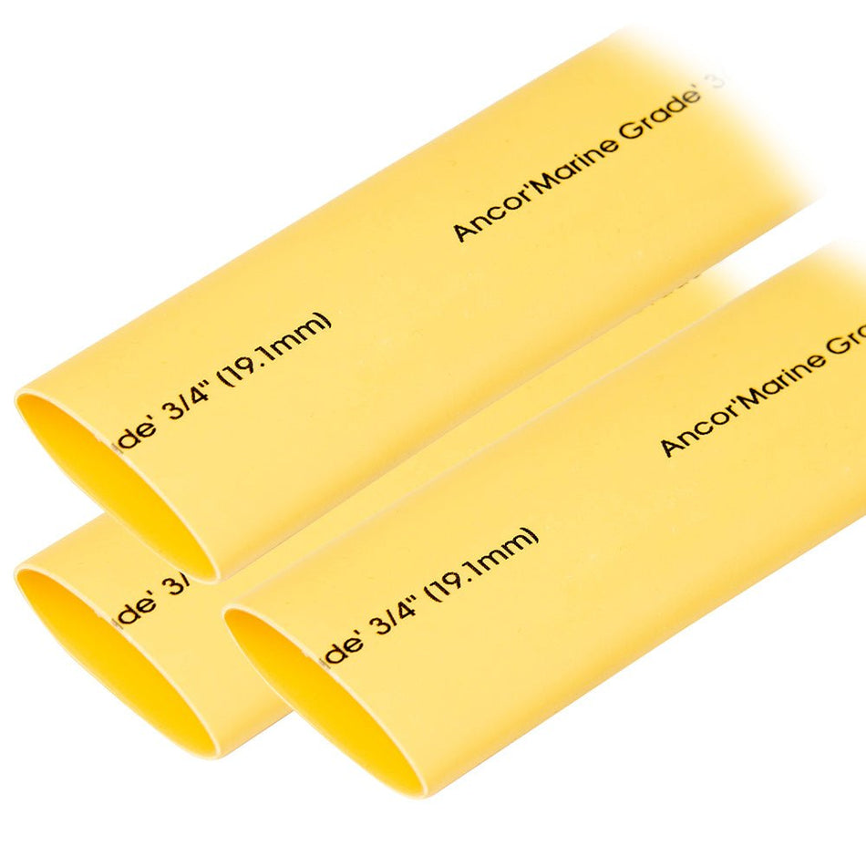 Ancor Heat Shrink Tubing 3/4" x 3" - Yellow - 3 Pieces - Get Tight Gear