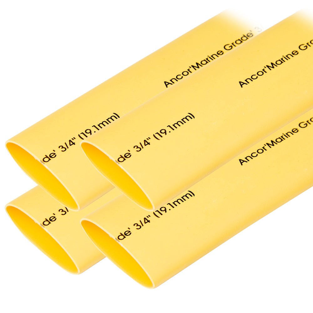 Ancor Heat Shrink Tubing 3/4" x 6" - Yellow - 4 Pieces - Get Tight Gear