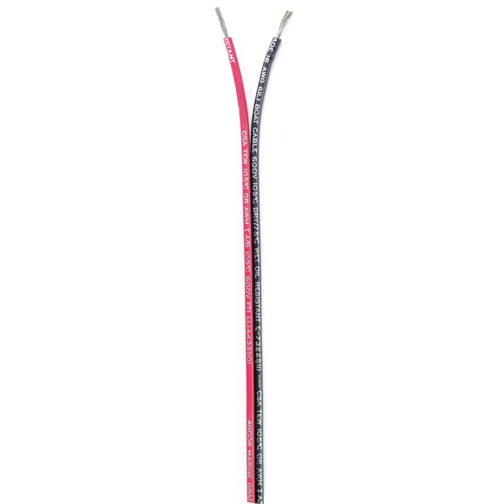 Ancor Ribbon Bonded Cable - 16/2 AWG - Red/Black - Flat - 100' - Get Tight Gear