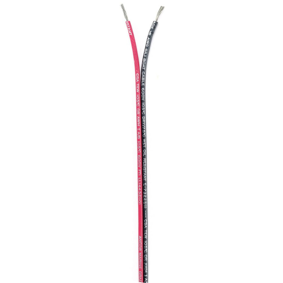 Ancor Ribbon Bonded Cable - 16/2 AWG - Red/Black - Flat - 500' - Get Tight Gear