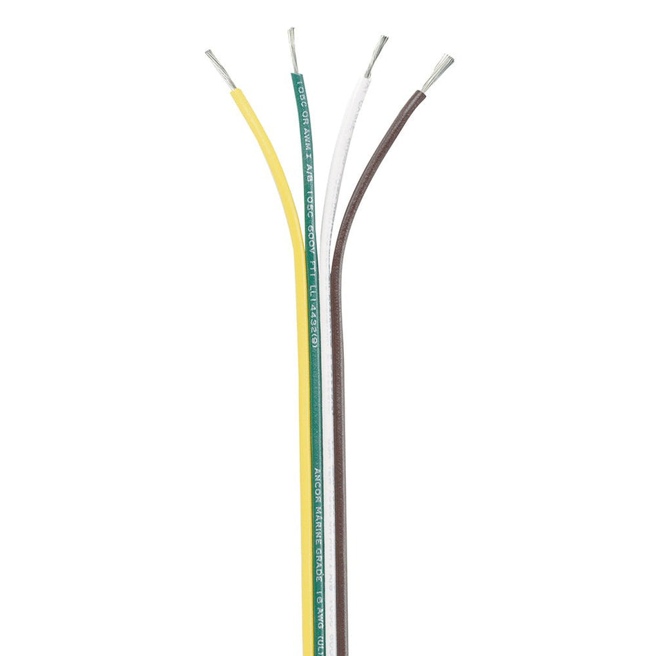 Ancor Ribbon Bonded Cable - 16/4 AWG - Brown/Green/White/Yellow - Flat - 250' - Get Tight Gear