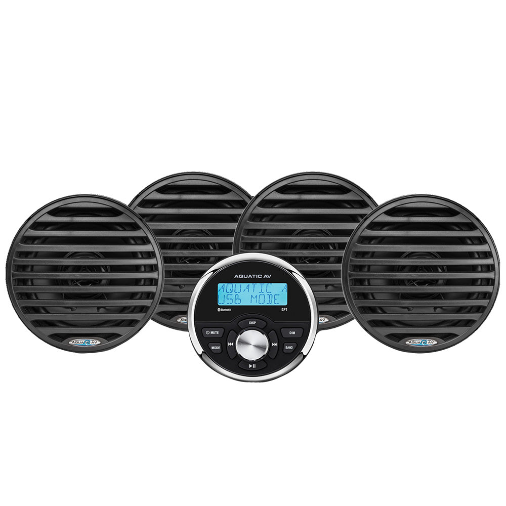 Aquatic AV Economy Gauge Stereo/Speakers Kit - Black - Get Tight Gear