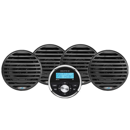 Aquatic AV Economy Gauge Stereo/Speakers Kit - Black - Get Tight Gear