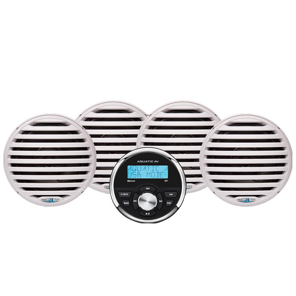 Aquatic AV Economy Gauge Stereo/Speakers Kit - White - Get Tight Gear
