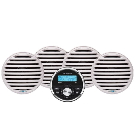 Aquatic AV Economy Gauge Stereo/Speakers Kit - White - Get Tight Gear