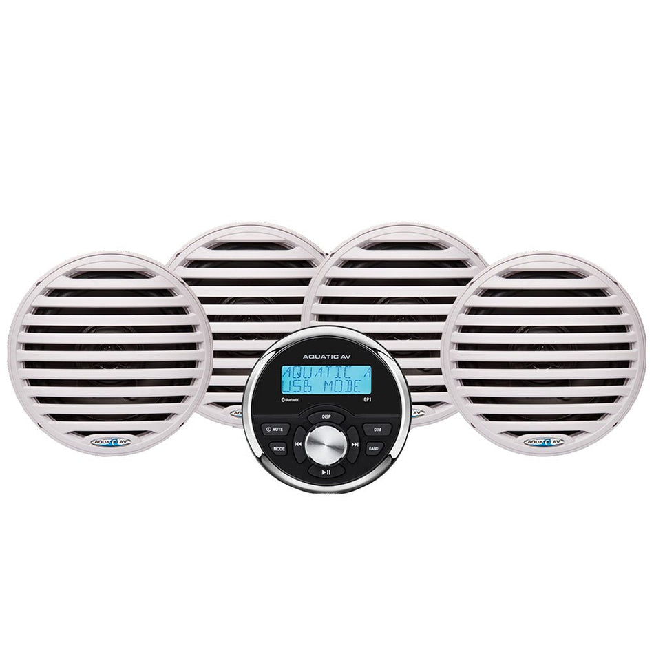 Aquatic AV Economy Gauge Stereo/Speakers Kit - White - Get Tight Gear