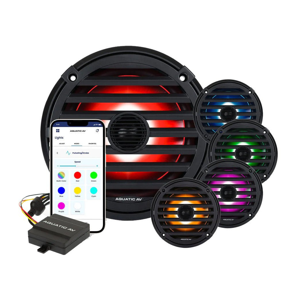 Aquatic AV ELITE 6.5" RGB Speakers - Black - Pair - Get Tight Gear