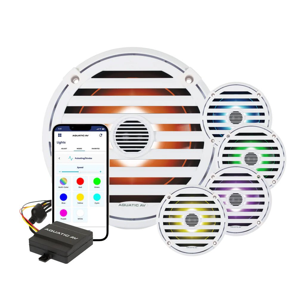Aquatic AV ELITE 6.5" RGB Speakers - White - Pair - Get Tight Gear