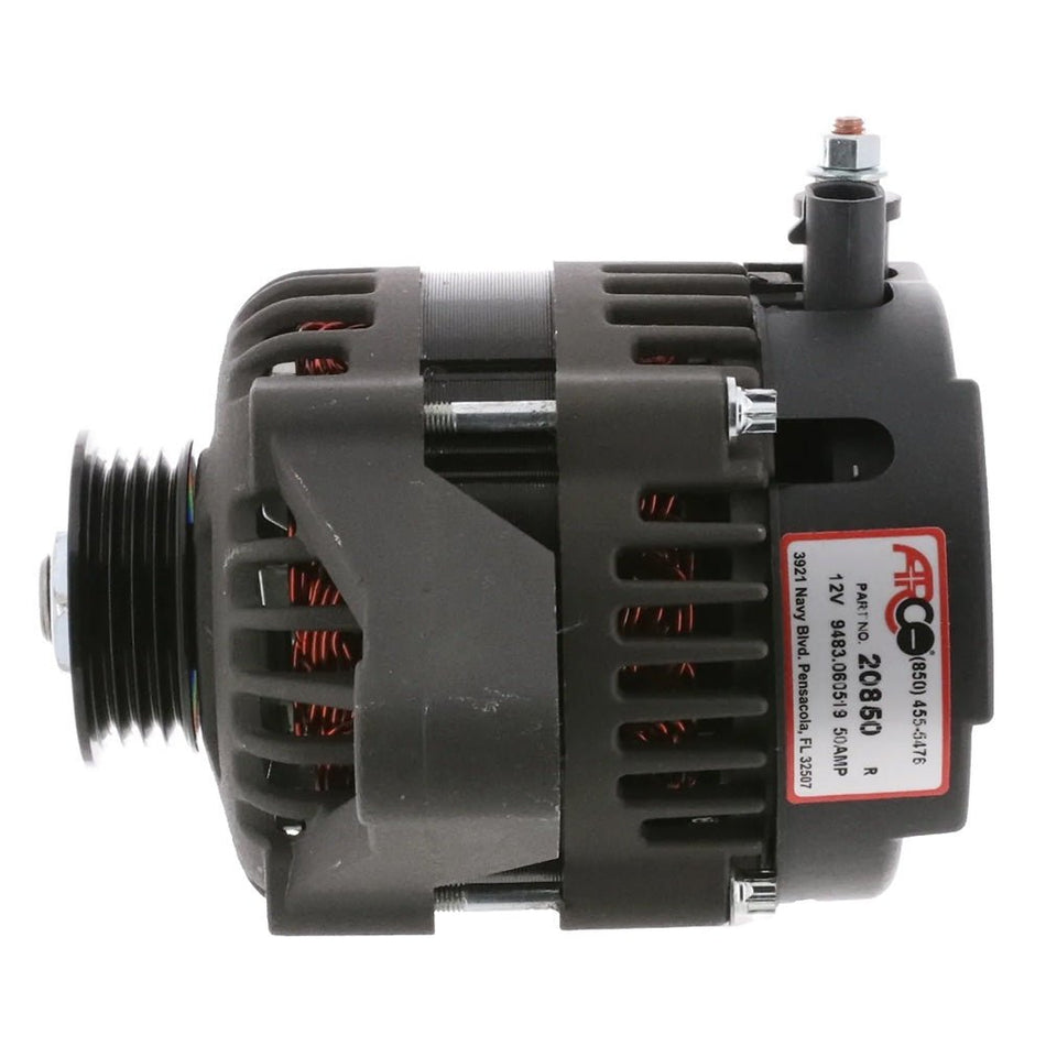 ARCO Marine Premium Replacement Outboard Alternator w/Multi - Groove Pulley - 12V 50A - Get Tight Gear