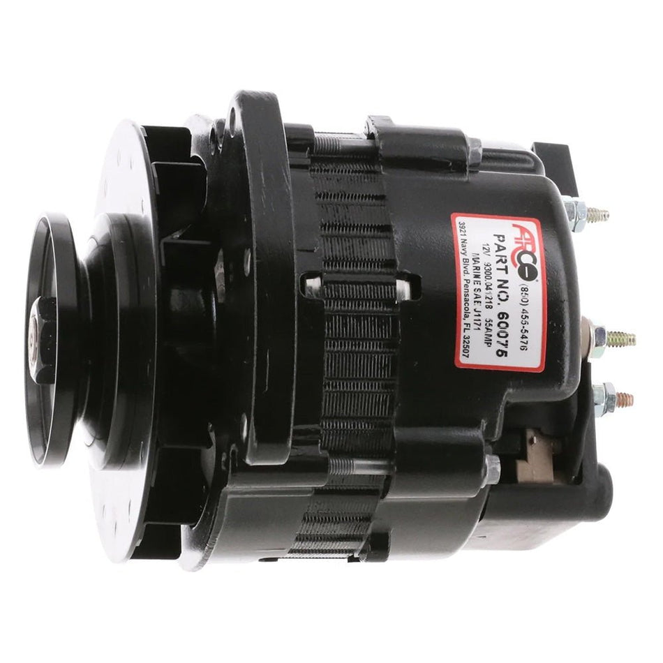 ARCO Marine Premium Replacement Universal Alternator w/Single Groove Pulley - 12V 55A - Get Tight Gear