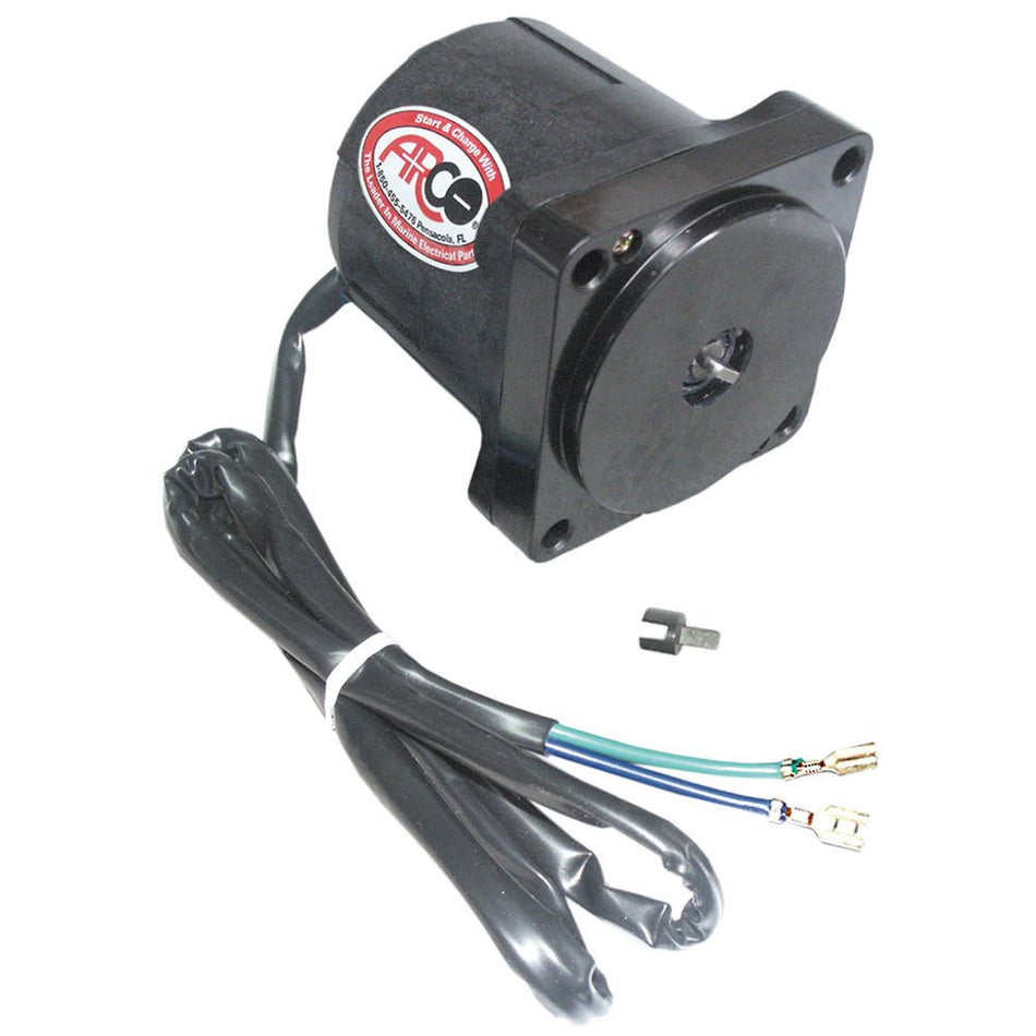 ARCO Marine Replacement Johnson/Evinrude Tilt Trim Motor - 2 - Wire, 4 Bolt, Flat Blade Shaft - Get Tight Gear