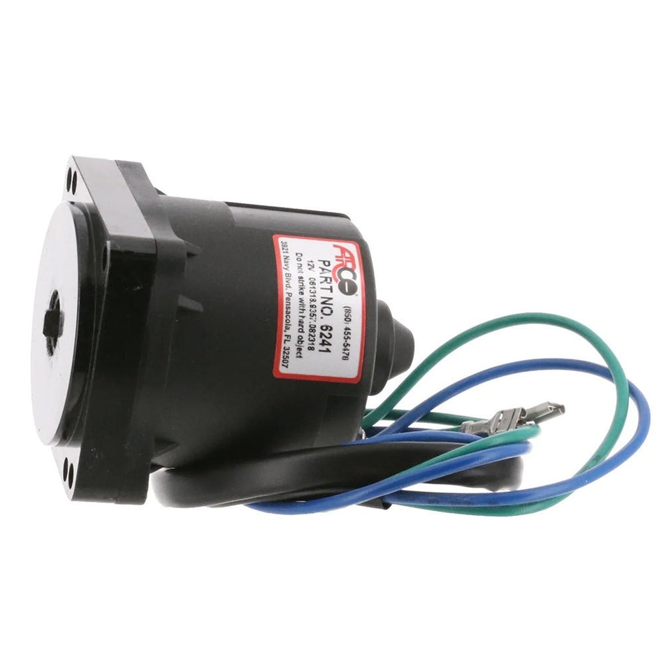ARCO Marine Replacement Johnson/Evinrude Tilt Trim Motor - 2 - Wire, 4 Bolt, Flat Blade Shaft - Get Tight Gear