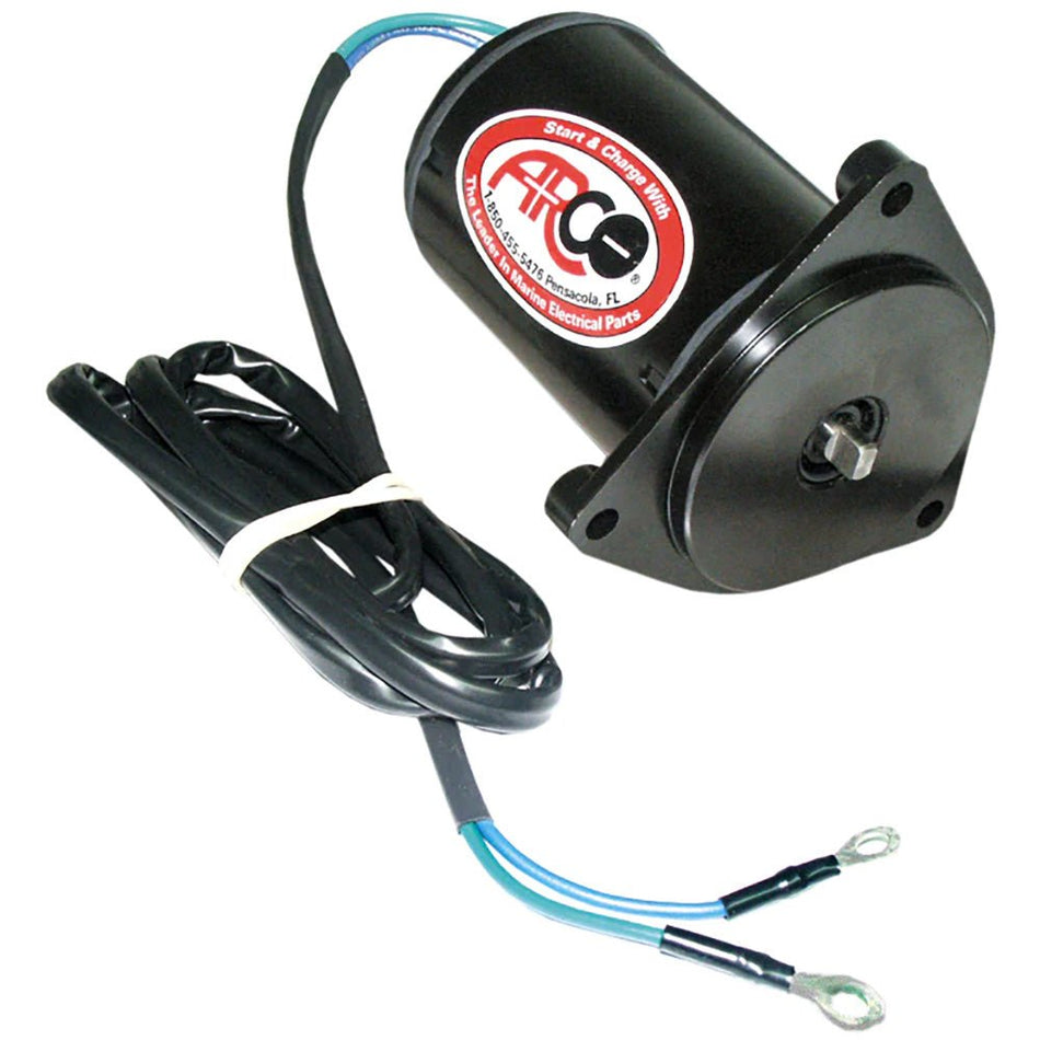 ARCO Marine Replacement Outboard Tilt Trim Motor - Yamaha, 2 - Wire, 3 Bolt, Flat Blade - Get Tight Gear