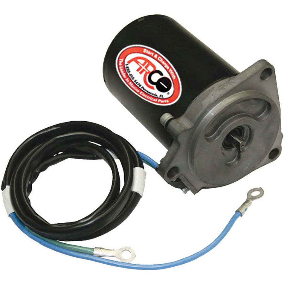 ARCO Marine Replacement Outboard Tilt Trim Motor - Yamaha, 2 - Wire, 3 Bolt, Flat Blade Shaft - Get Tight Gear