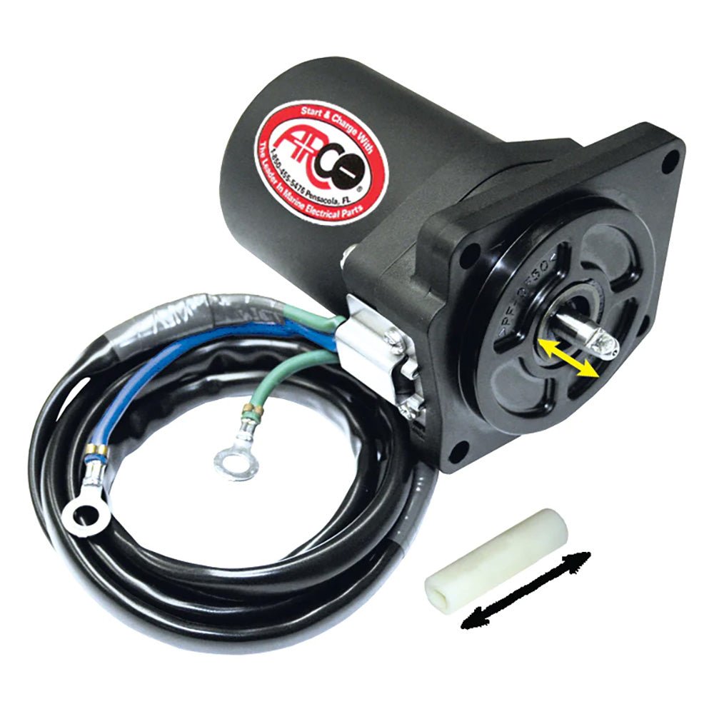 ARCO Marine Replacement Outboard Tilt Trim Motor - Yamaha - 4 Bolt, 5/8" Flat Blade Shaft - Get Tight Gear