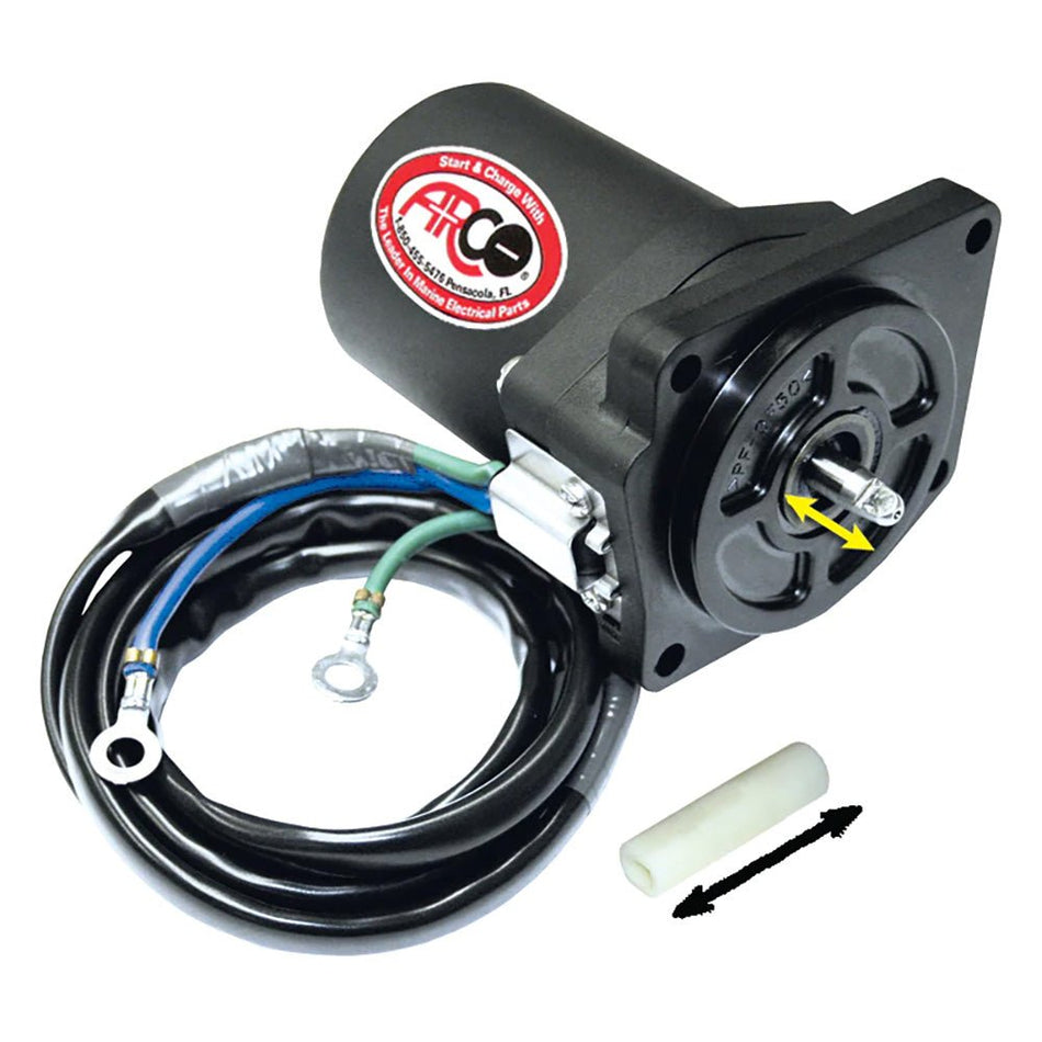 ARCO Marine Replacement Outboard Tilt Trim Motor - Yamaha - 4 Bolt, 5/8" Flat Blade Shaft - Get Tight Gear