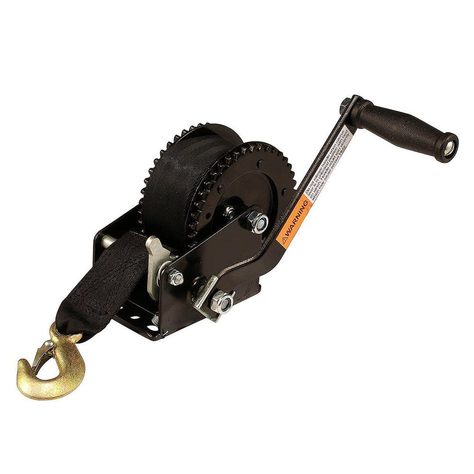 Attwood 2000 lb Dual Drive Winch - 2" x 20' Nylon Strap - Get Tight Gear