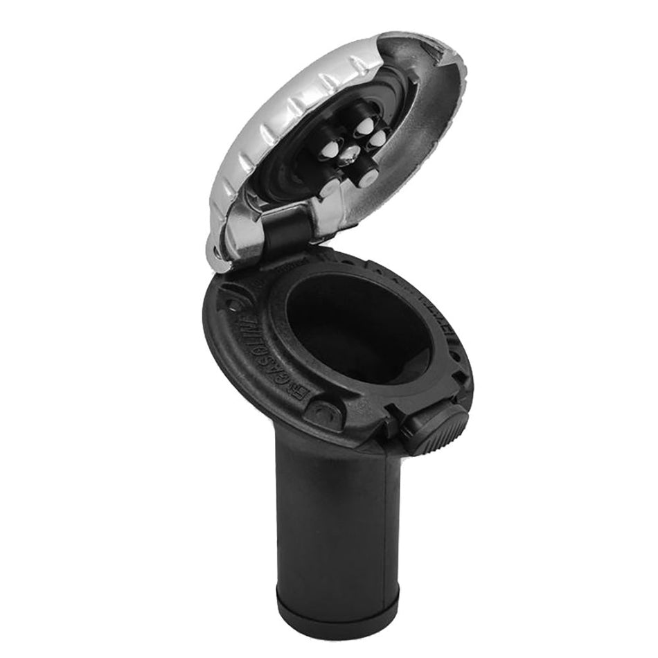 Attwood Deck Fill f/Carbon Canister System - Angled Body & Scalloped Chrome Cap - Get Tight Gear