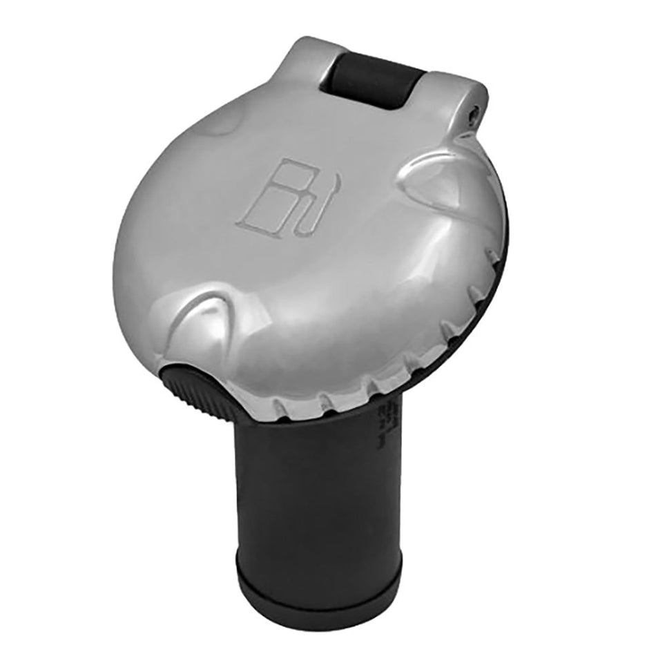 Attwood Deck Fill f/Carbon Canister System - Angled Body & Scalloped Chrome Cap - Get Tight Gear