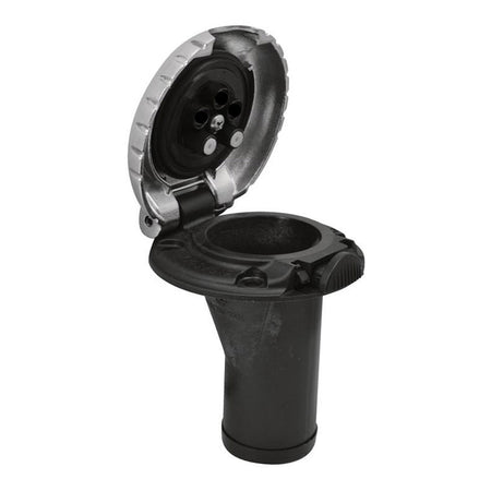 Attwood Deck Fill f/Carbon Canister System - Straight Body & Scalloped Chrome Cap - Get Tight Gear
