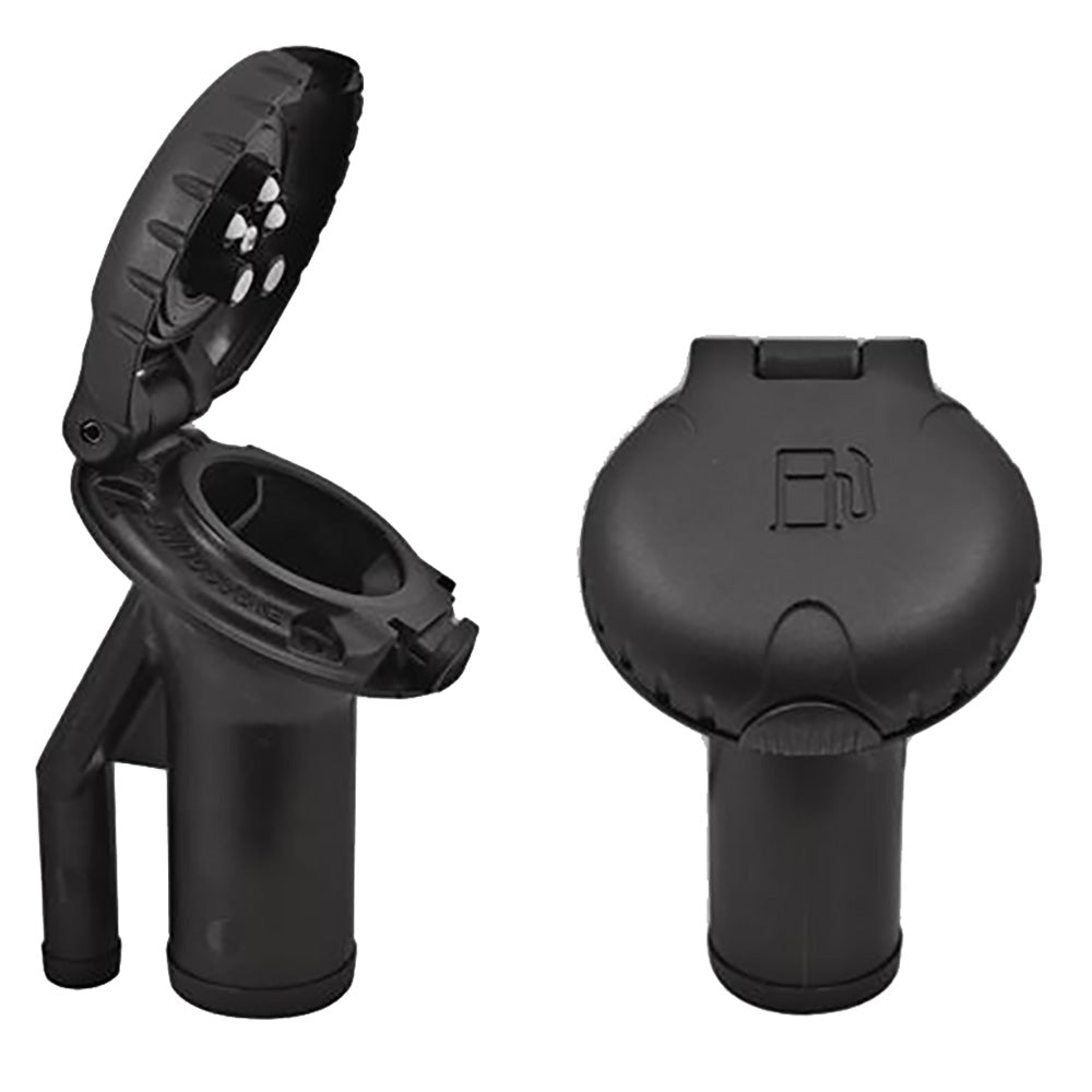 Attwood Deck Fill f/Pressure Relief Systems - Angled Body & Scalloped Black Plastic Cap - Get Tight Gear