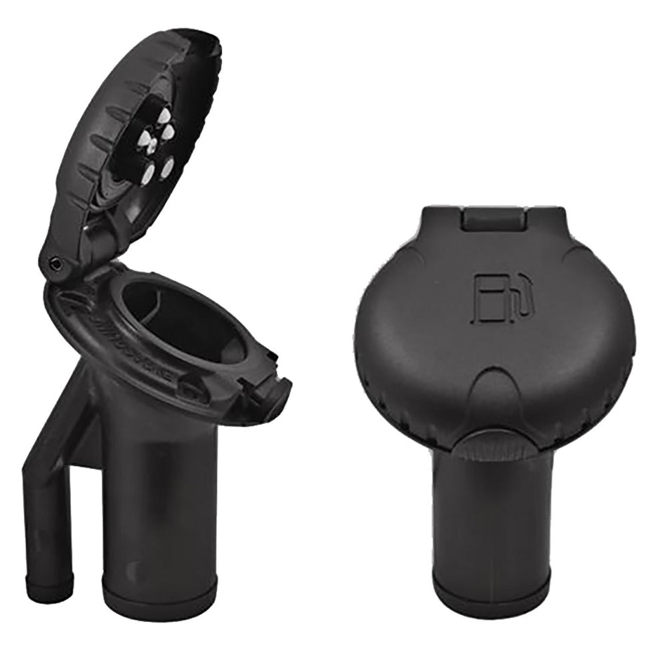 Attwood Deck Fill f/Pressure Relief Systems - Angled Body & Scalloped Black Plastic Cap - Get Tight Gear